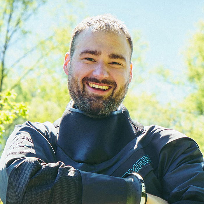 Markus Lüchinger im Tauchanzug